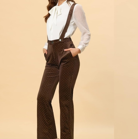 Amazon Velvet Pants/Suspenders with Silver Accents, New in Package, sz Large - Picture 4 of 7